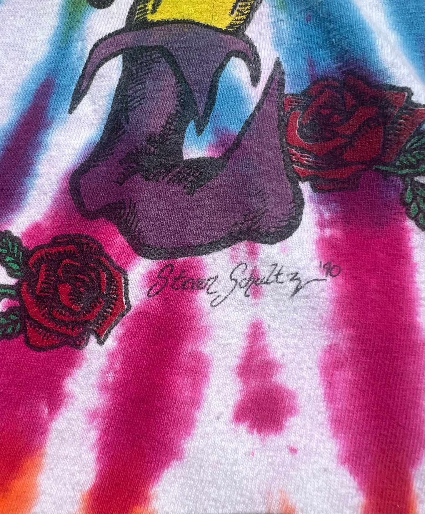 Vintage Steven Schultz Grateful Dead Jester 1990 Tiedye XL shirt