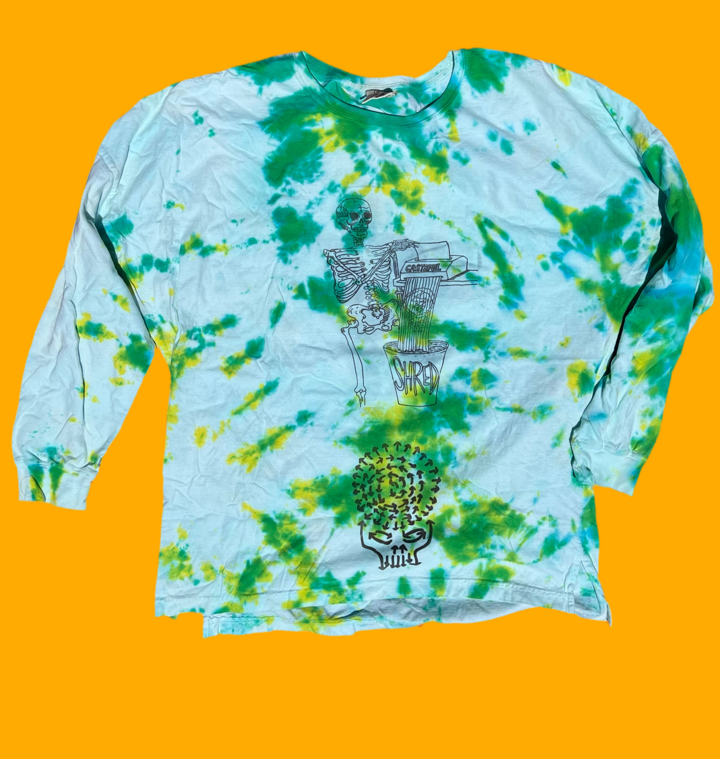 Grateful Shred fan art tiedyed long sleeve shirt