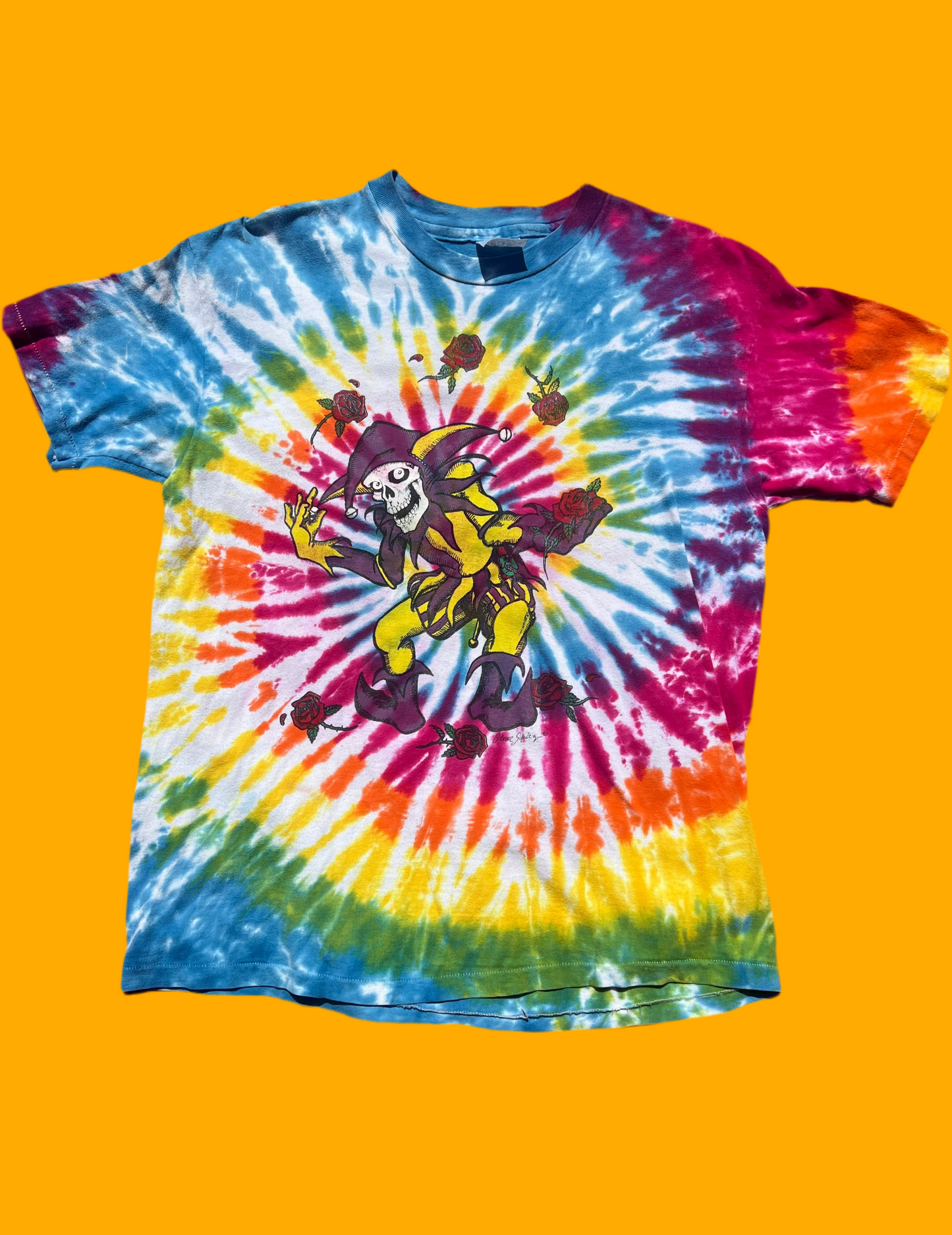 Vintage Steven Schultz Grateful Dead Jester 1990 Tiedye XL shirt