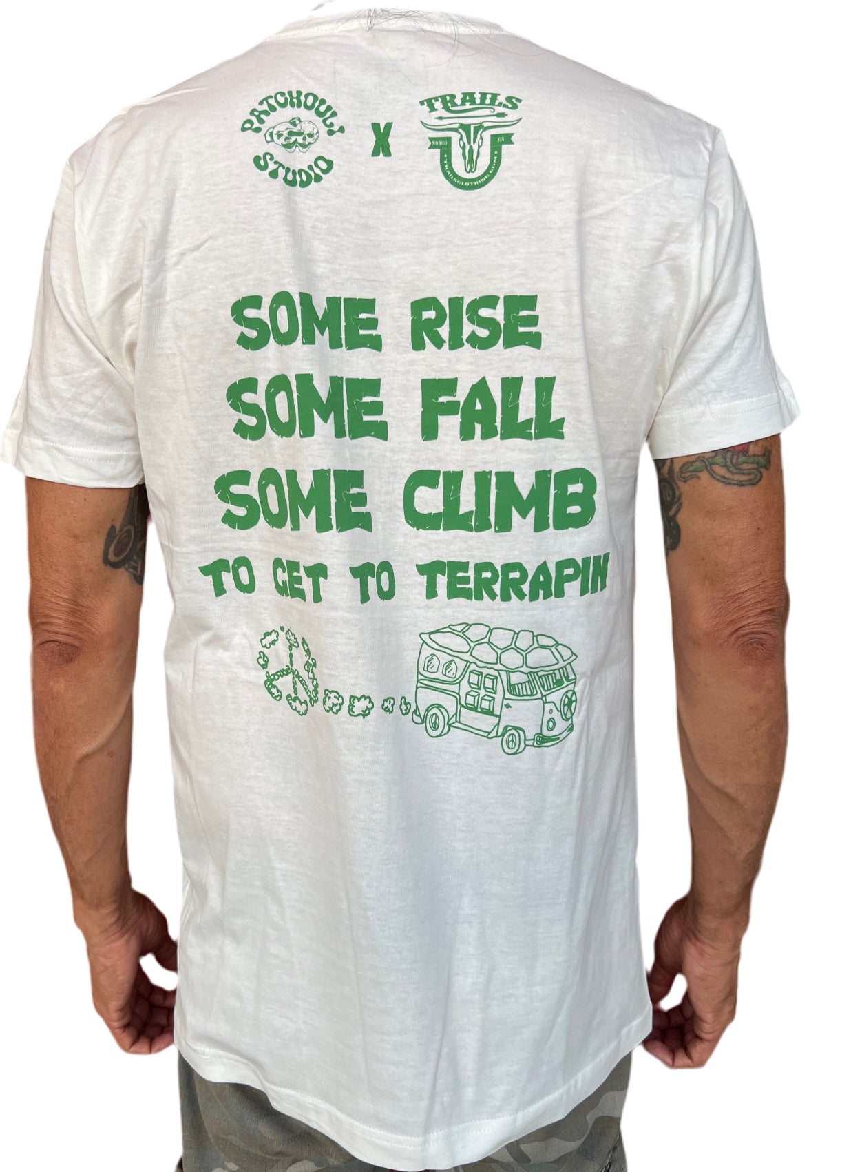 Truckin and Trippin Terrapins TMNT- white short sleeve t-shirt