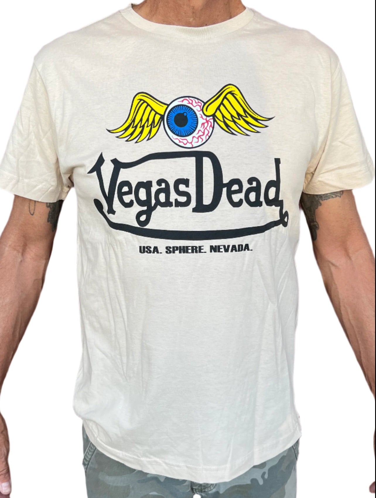 Vegas Dead - cream short sleeve t-shirt