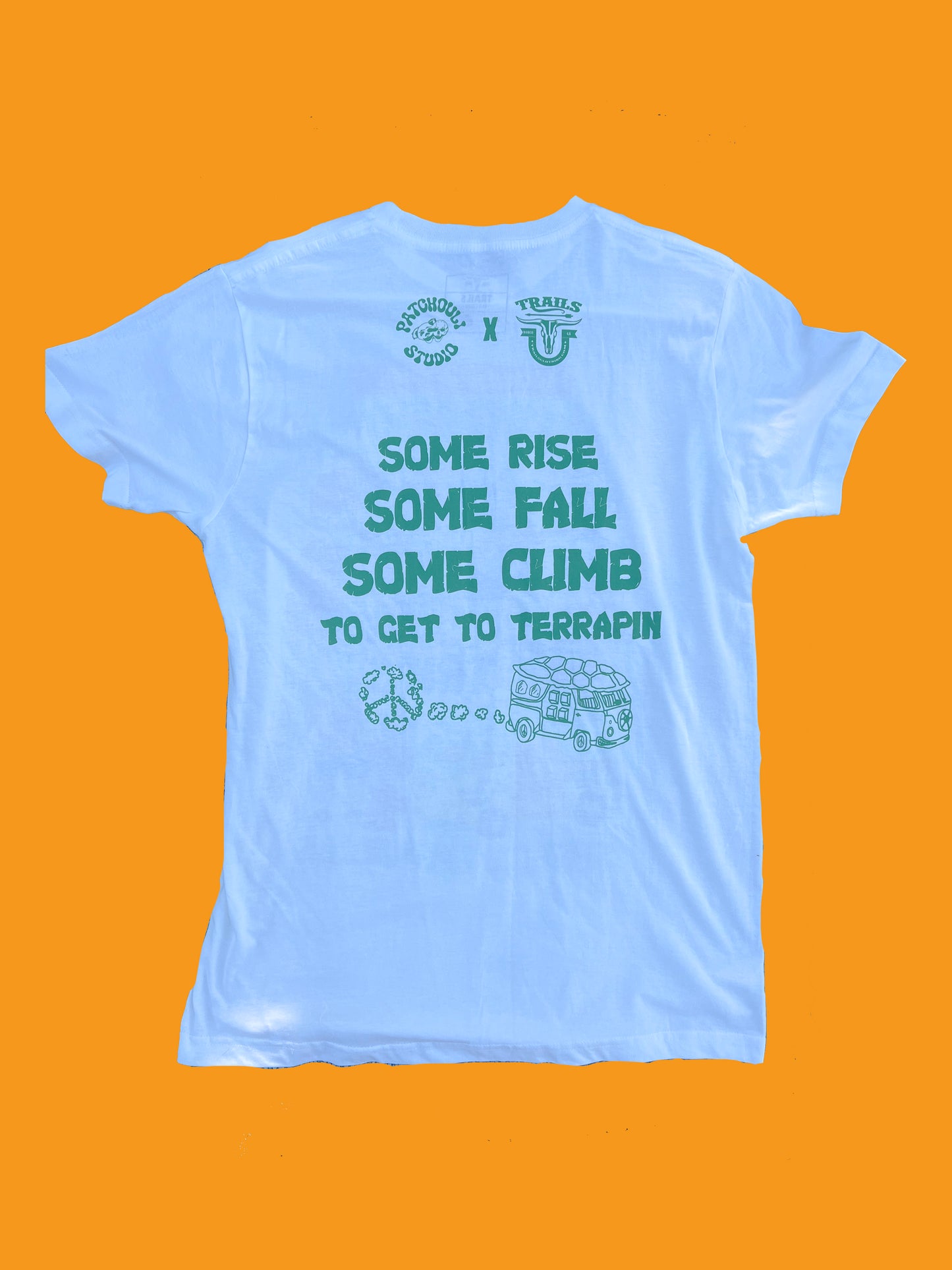 Truckin and Trippin Terrapins TMNT- white short sleeve t-shirt