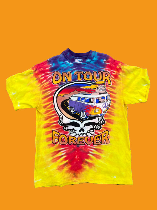 Vintage Tie Dye On Tour Forever Steal Your Face Hippie Volkswagen Deadhead short sleeved shirt